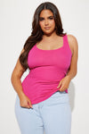 Zoey Racer Back Tank - Fuchsia