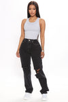 Leave It To Me Straight Leg Jeans - Black