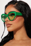 Here For The Vibes Sunglasses - Green