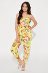 Mini Floral Royal Jumpsuit - Yellow