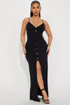 Laney Ribbed Maxi Dress - Black