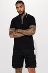 One Shot Short Sleeve Polo - Black