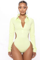 Soleil Ribbed Bodysuit - Lime