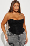 Hot List Strappy Corset top - Black