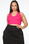 The New Me Halter Top - Hot Magenta