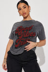 Good Vibes Tribe Rhinestone Tshirt - Charcoal