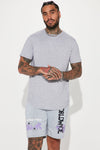 Essential Basic Scallop Tee - Heather Grey