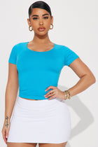 Kayla Double Lined Top - Turquoise