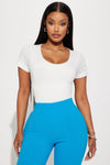 Kayla Double Lined Top - White