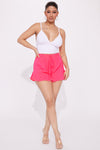 Go To Ruffle Short - Hot Pink