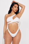 Aria Asymmetrical 2 Piece Bikini - White