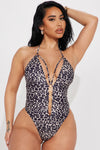 Tiana Halter 1 Piece Swimsuit - Leopard