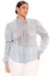 Staying Loyal Blouse - Blue