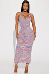 Rich Splash Maxi Dress - Multi Color