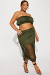 Don't Hold Back Skirt Set - Olive