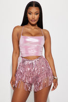 Melody Metallic Top - Pink