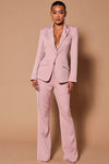 Jasmina Tuxedo Suit Set - Mauve