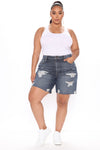 You Could Be Mine 90's Denim Bermudas - Dark Wash