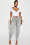 Madrid Booty Lifting High Rise Stretch Skinny Jeans - Grey