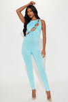 All I See Is You Jumpsuit - Aqua