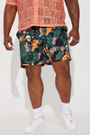 Naruto Palms Swim Trunks - Black/combo