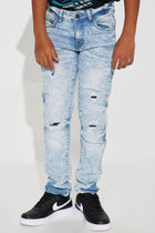 Mini Good Days Distressed Skinny Jeans - Light Blue Wash