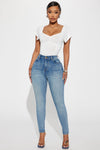 Gemma High Rise Stretch Skinny Jeans - Vintage Wash