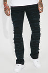 Let You Go Destroyed Stacked Skinny Flare Jeans - Black