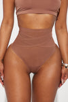 Exact Fit Power Mesh Shapewear Thong - Chocolate