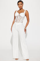 Petite Call It Even Wide Leg Dress Pants - White