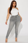 Reno Sculpting High Rise Stretch Skinny Jeans - Grey