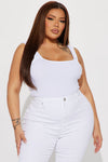 Kimmy Square Neck Tank - White