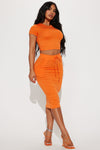 Casual Lover Skirt Set - Orange