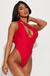 Sophie Asymmetrical 1 Piece Swimsuit - Red