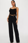 Petite Call It Even Wide Leg Dress Pants - Black