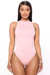 Mel Sleeveless Mock Neck Bodysuit - Pink