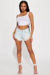 Sunset Festival Denim Shorts - Light Wash