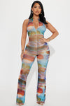 Antigua Mesh Jumpsuit - Multi Color