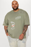 Blessed World Oversized Short Sleeve Tee - Olive