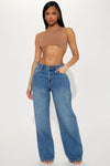 House Party Vintage Baggy Non Stretch Jeans - Dark Wash