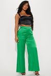 Ashlyn Satin Trouser Pant - Green