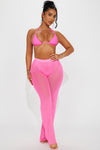 Maui Mesh Swim Cover Up Pant - Hot Pink