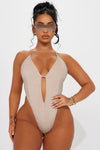 Shinning All Summer High Leg 1 Piece Swimsuit - Sand