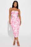 Carrie Cargo Midi Dress - Pink