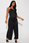 Miliana Satin Jumpsuit - Black