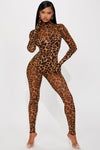 For The Night Mesh Jumpsuit - Leopard