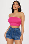 Masha Double Lined Ribbed Tube Top - Fuchsia