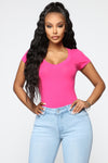 Carla Basic V Tee - Fuchsia