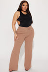 Petite Call It Even Wide Leg Dress Pants - Taupe