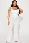 Petite Call It Even Wide Leg Dress Pants - White